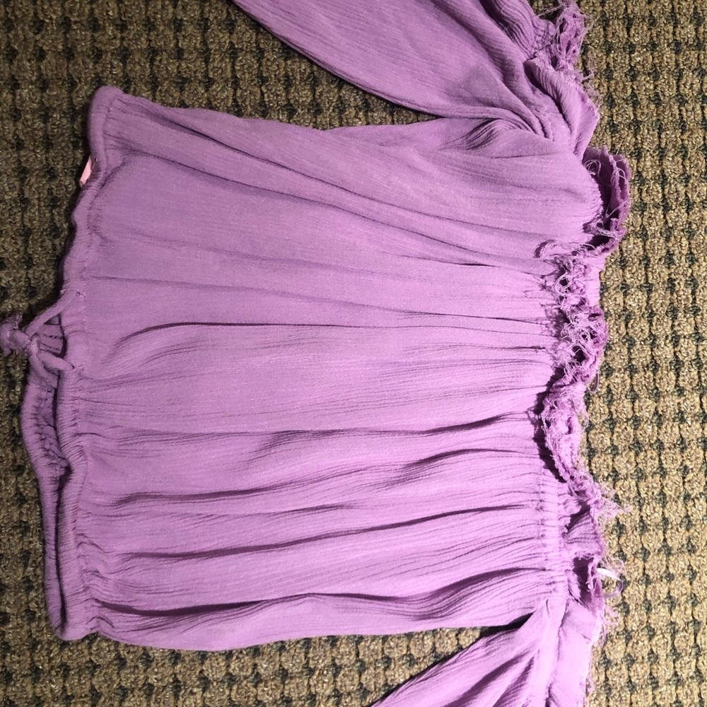 GAB AND KATE OFF THE SHOULDER DISTRESSED TOP